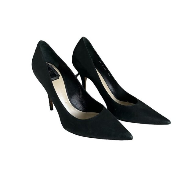 CHRISTIAN DIOR Black Fabric Stiletto Pointed Toe Pumps EU 39 - Picture 1 of 9